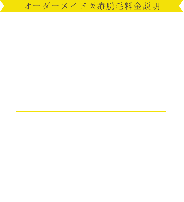 オーダーメイド医療脱毛料金説明