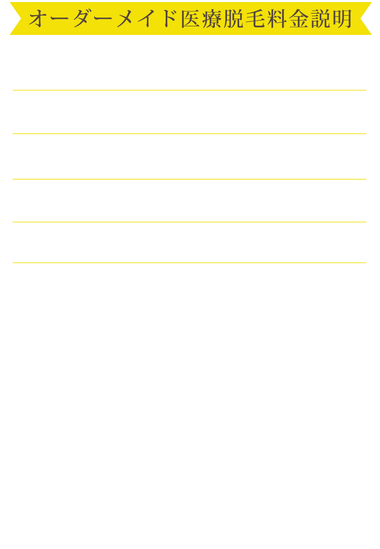 オーダーメイド医療脱毛料金説明