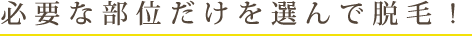 必要な部位だけを選んで脱毛！