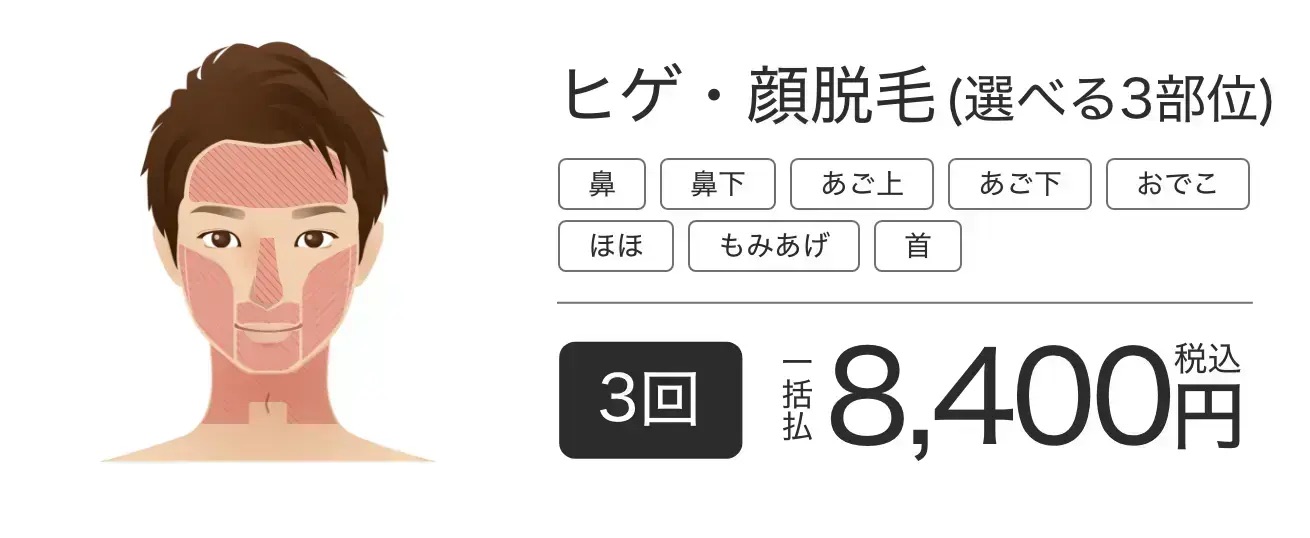 ヒゲ3部位